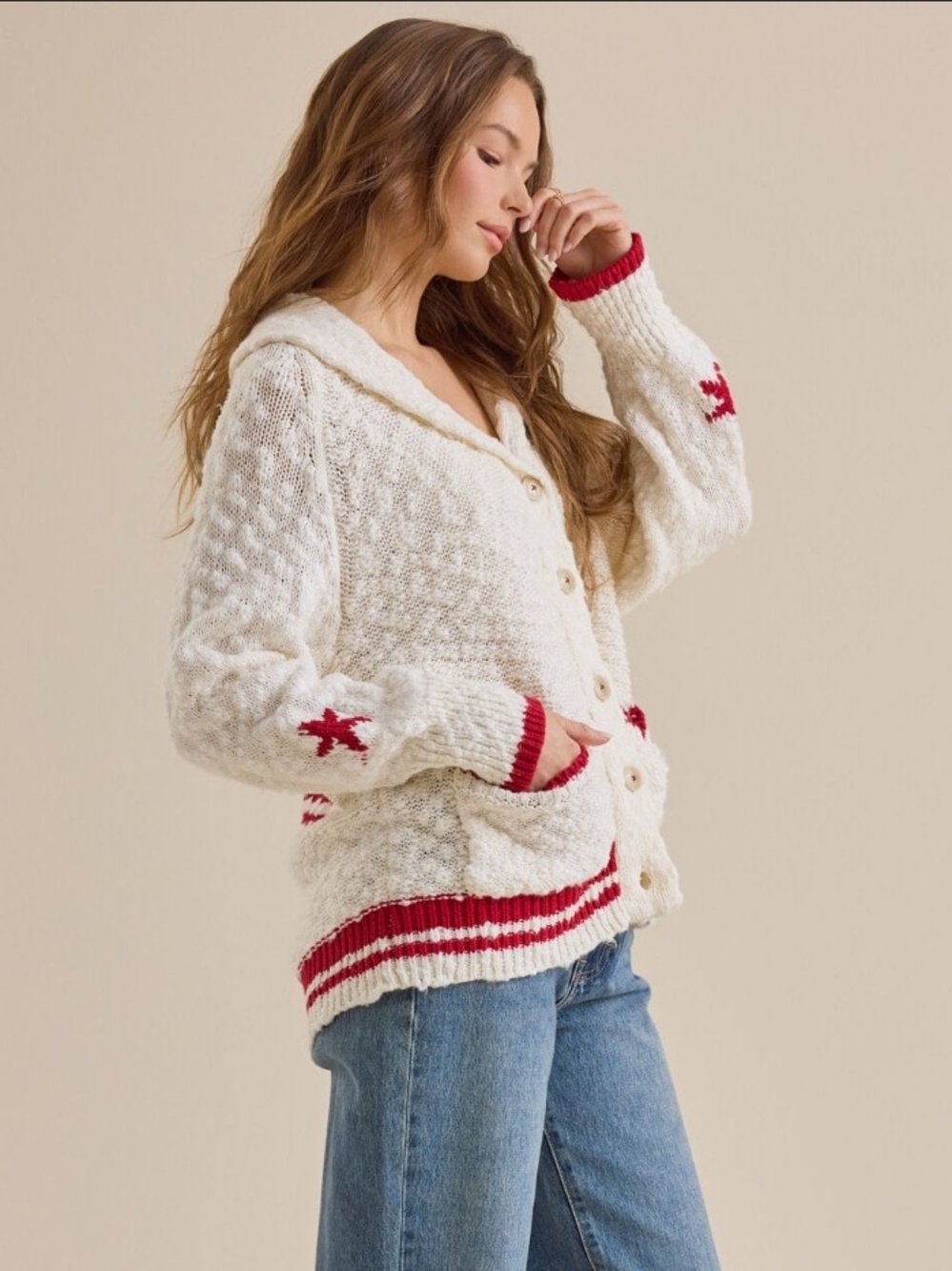 Altar'd State Willa Flag Cardigan - Picture 3 of 13